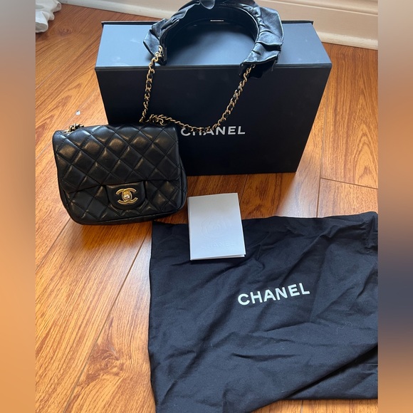 Chanel Bags | Authentic Chanel Vintage Mini Square Flap Bag | Color:Black - Picture 3 of 8